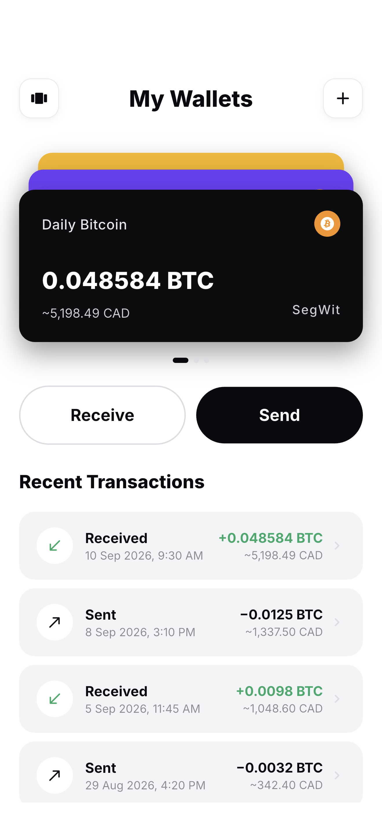 WEXR wallets and demonstration activity